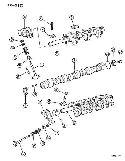 1995 Dodge Neon Camshaft & Valves Diagram 2