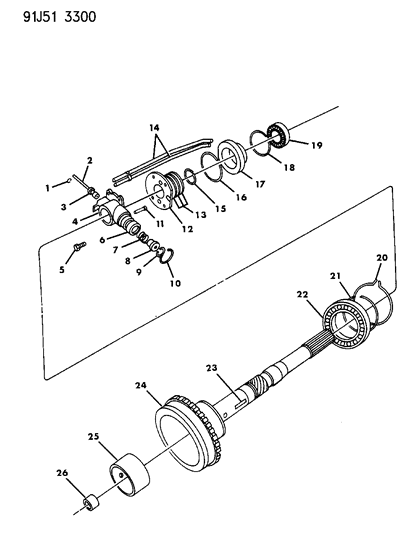 1993 Jeep Grand Cherokee Governor & Output Shaft Diagram 1