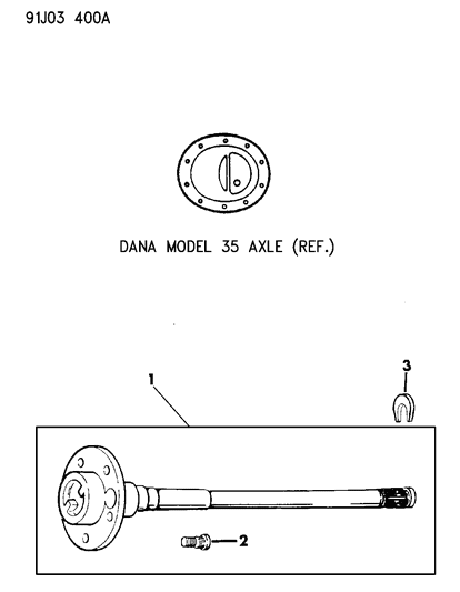 1993 Jeep Wrangler Rear Axle Assembly (Left) Diagram for 4713193