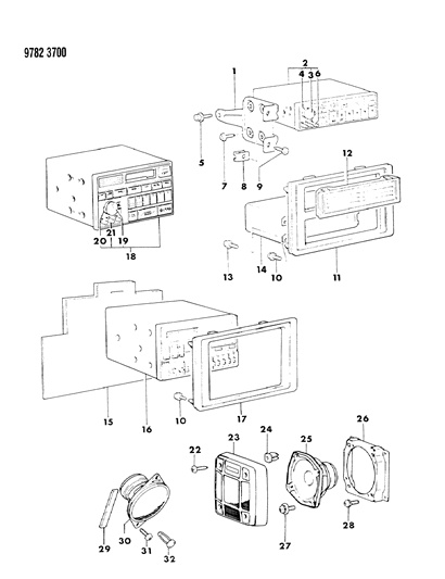 1989 Dodge Raider Screw Diagram for MF456221