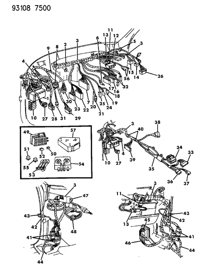 1993 Dodge Spirit Wiring - Instrument Panel Diagram