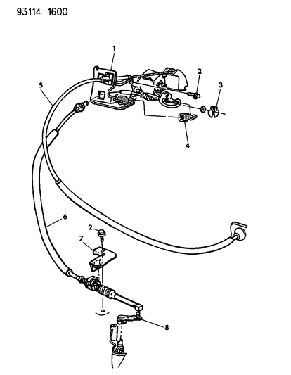 1993 Dodge Daytona Throttle Control Diagram 1