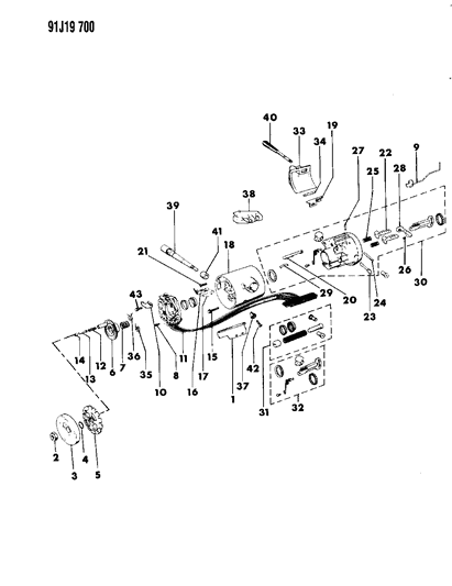 1991 Jeep Wrangler Housing - Steering Column Upper Diagram 3