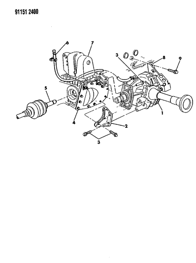 1991 Chrysler Town & Country Power Transfer Unit Mounting Diagram