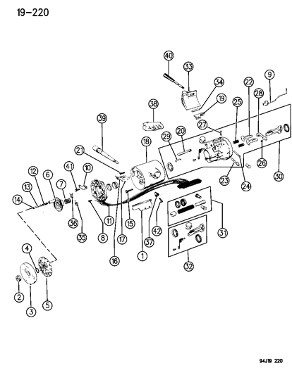 1995 Jeep Wrangler Housing - Steering Column Upper Diagram 3