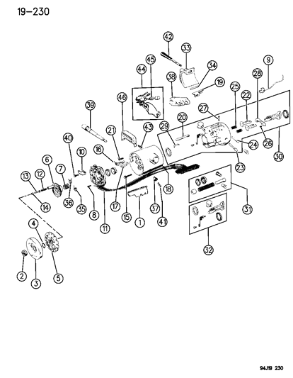 1995 Jeep Wrangler Housing - Steering Column Upper Diagram 1