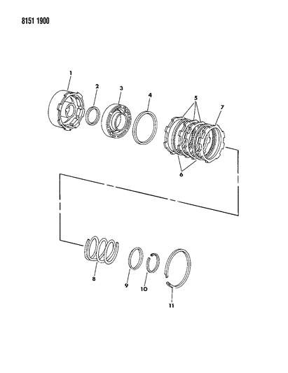 1988 Dodge Daytona Clutch, Front Diagram