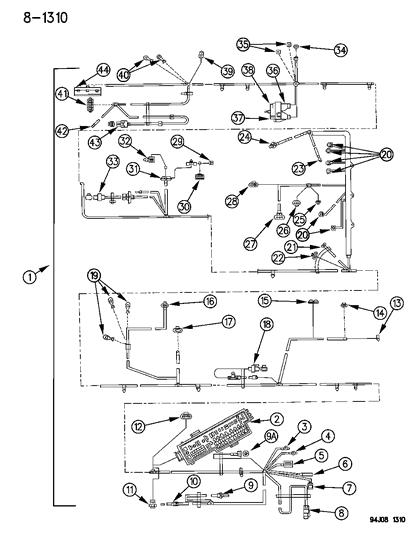 1994 Jeep Cherokee Bracket Power Distribution Diagram for 56008885