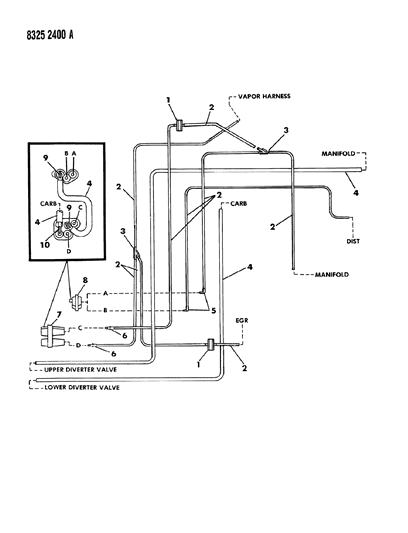 1988 Dodge W350 EGR Hose Harness Diagram 3