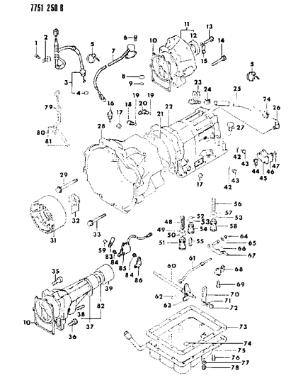 1987 Dodge Ram 50 Case & Miscellaneous Parts Diagram