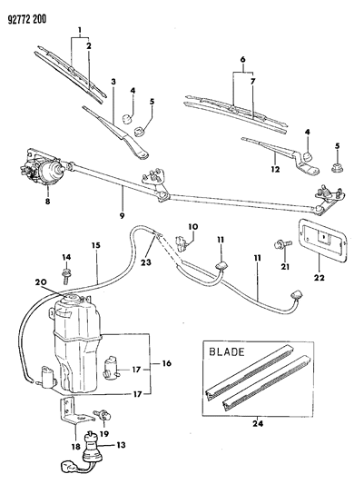 1992 Dodge Colt Link W/WP R WINDSH Diagram for MB541620