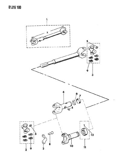 1984 Jeep Wrangler Front Propeller Shaft Diagram