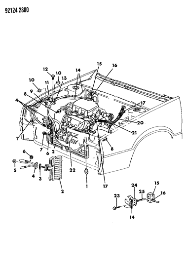 1992 Dodge Daytona Plumbing - A/C & Heater Diagram 3