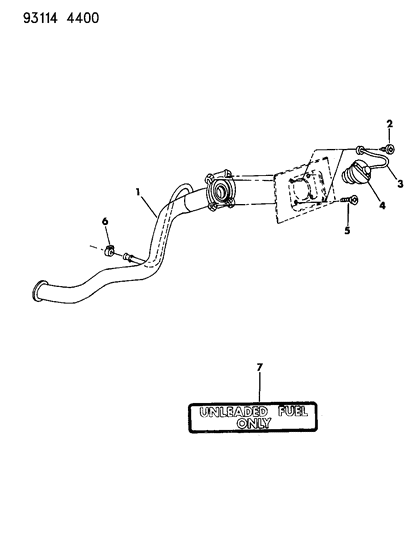 1993 Dodge Caravan Fuel Tank Filler Tube Diagram