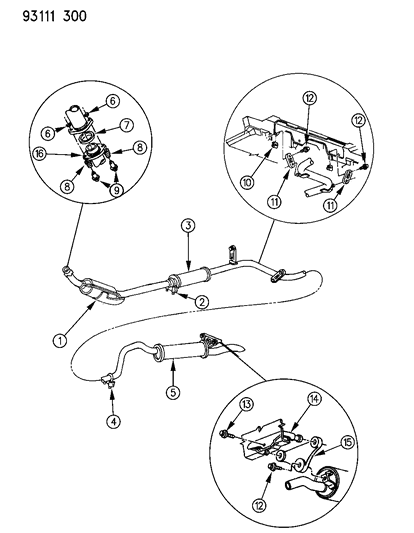 1993 Dodge Spirit Exhaust System Diagram 2