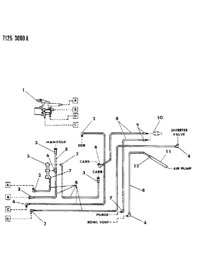 1987 Dodge Daytona EGR Hose Harness Diagram 8