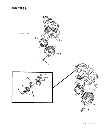 1986 Dodge Aries Drive Pulleys Diagram 2