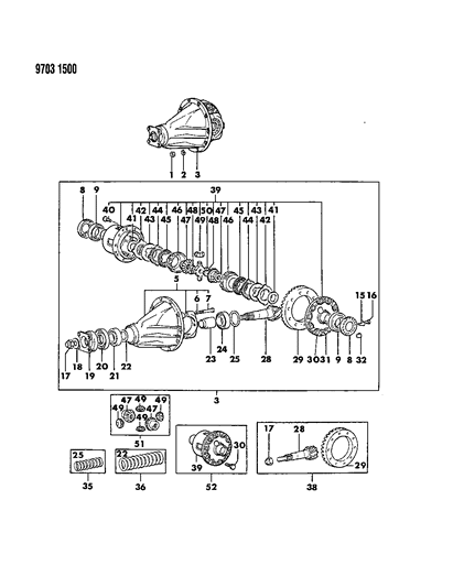 1989 Dodge Raider Nut-Rear Axle Diagram for MF430152