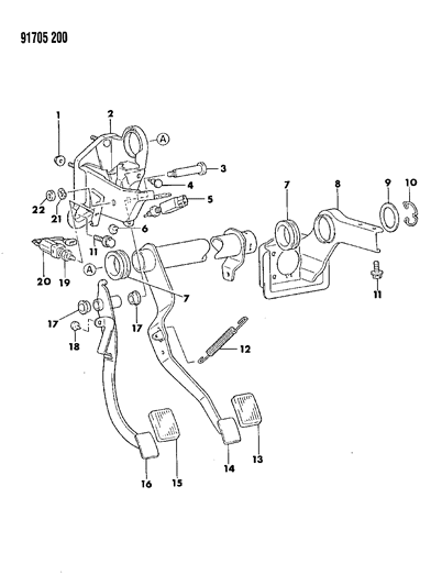 1991 Dodge Colt Brake Pedal Diagram 1