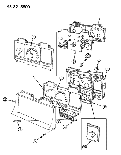 1993 Dodge Caravan Instrument Panel Cluster Diagram