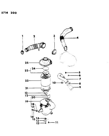 1985 Dodge Colt Bolt-Bolt,Air Cleaner Diagram for MD041968