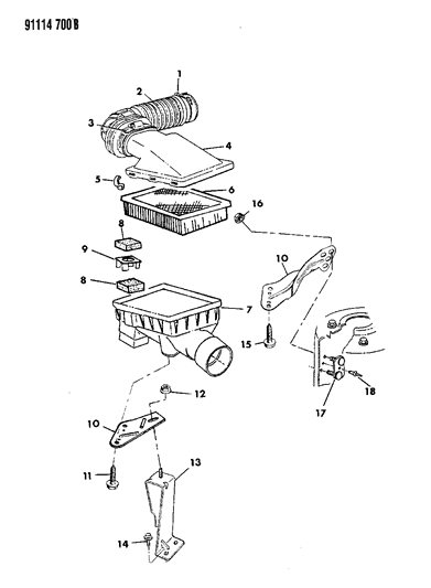 1991 Dodge Dynasty Air Cleaner Diagram 3