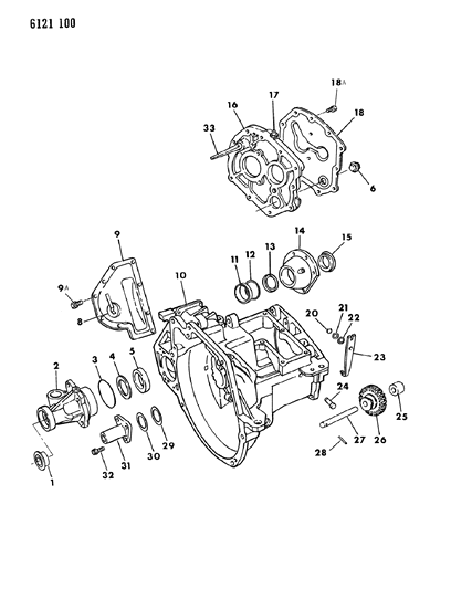 1986 Chrysler Town & Country Case, Transaxle & Related Parts Diagram 1