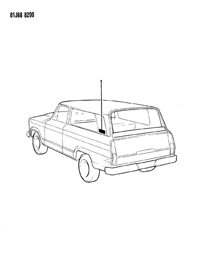 1985 Jeep Grand Wagoneer Decals, Exterior Diagram 2