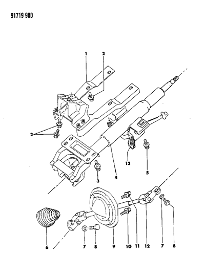 1991 Dodge Stealth Column, Steering Diagram