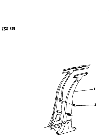1987 Dodge Shadow B-Pillar Trim Diagram