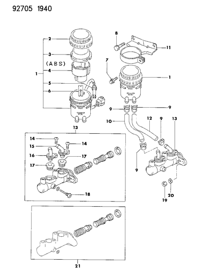 1993 Dodge Colt Master Cylinder Diagram 2