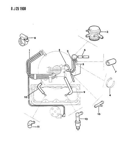 1990 Jeep Wagoneer PCV System Diagram