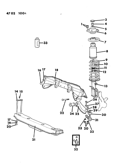 1984 Dodge Colt Bolt-Front Suspension Lower Arm Diagram for MB004014