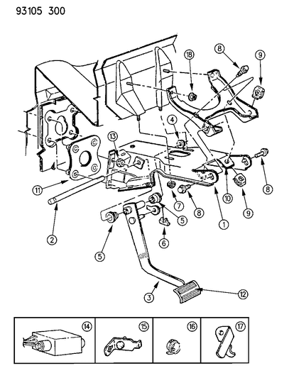 1993 Chrysler LeBaron GTC Brake Pedal Diagram