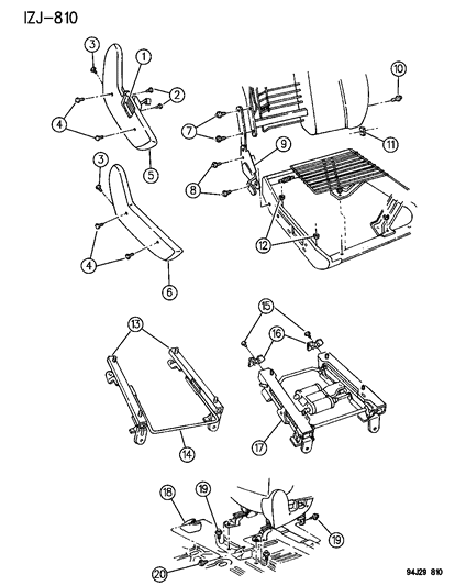 1995 Jeep Grand Cherokee Shield-Front Seat - Manual Diagram for PJ63RD5