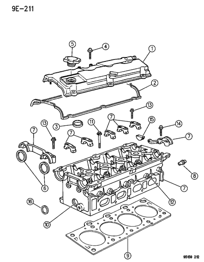 1995 Chrysler Cirrus Cylinder Head Diagram 2