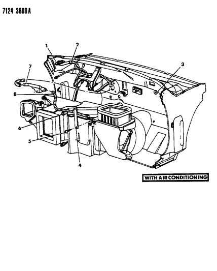 1987 Dodge Daytona Demister, Hose, Outlet, Adapter Diagram