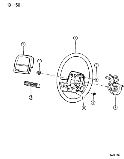 1995 Jeep Grand Cherokee Air Bag Module Diagram for 5DV01MX8