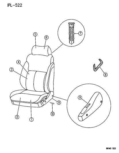 1996 Dodge Neon Front Seat Diagram 2