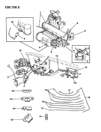 1987 Dodge D250 Wiring - Engine - Front End & Related Parts Diagram 2