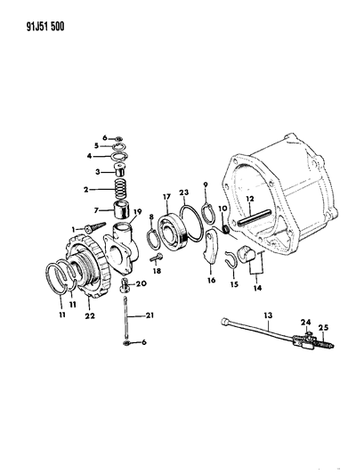 1992 Jeep Wrangler Governor & Parking Sprag Diagram