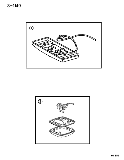 1996 Chrysler Cirrus Lamps - Cargo-Dome-Courtesy-Trunk Diagram