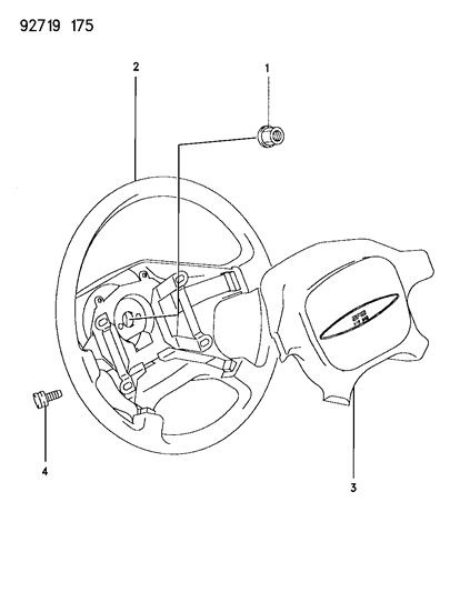 1994 Dodge Colt Steering Wheel Air Bag Diagram for MR131563