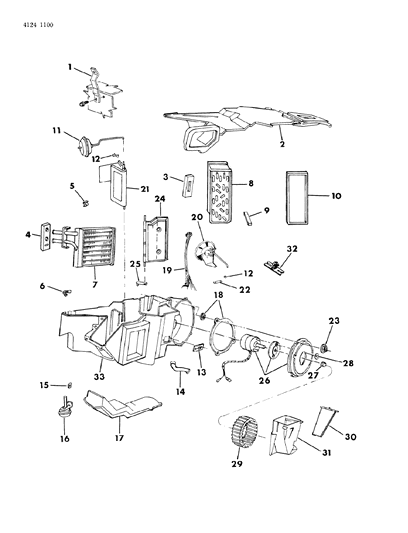 1984 Dodge Charger Air Conditioner & Heater Unit Diagram