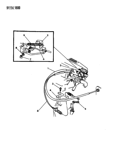 1991 Chrysler LeBaron GTC Throttle Control Diagram 2