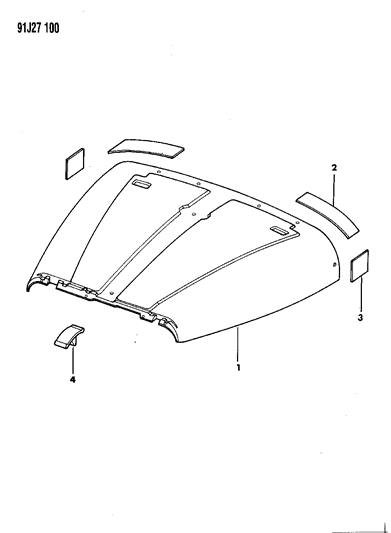 1993 Jeep Wrangler Insulation Cowl & Hood Diagram