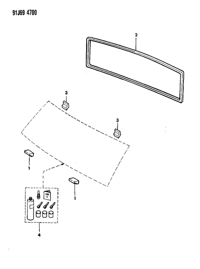 1991 Jeep Comanche Seal, Window Diagram