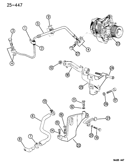 1995 Jeep Cherokee Tube Vacuum Diagram for 53030777