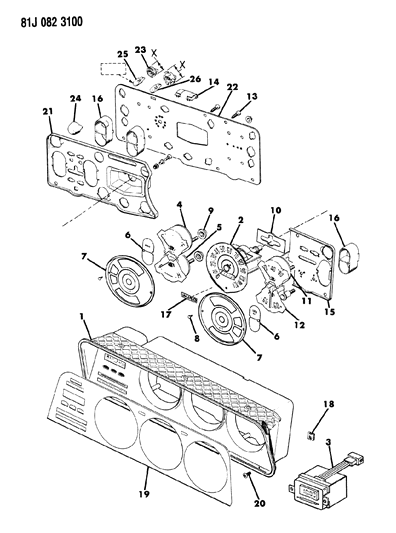 1984 Jeep J20 Clock Diagram for J5751038