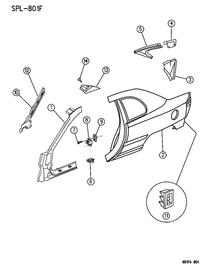 1995 Dodge Neon Aperture Panel Diagram 1